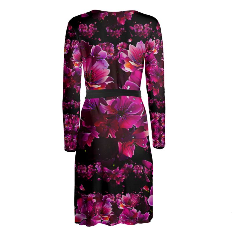 TRP Floral Print 02 Designer Wrap Midi Dress