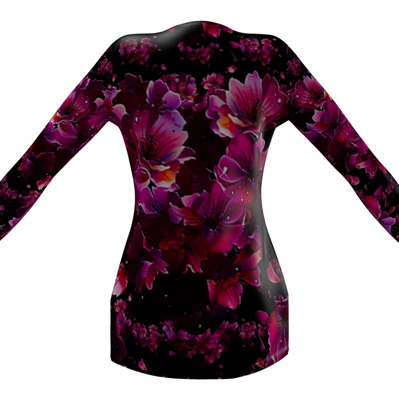 TRP Floral Print 02 Ladies Designer Drop Pocket Cardigan