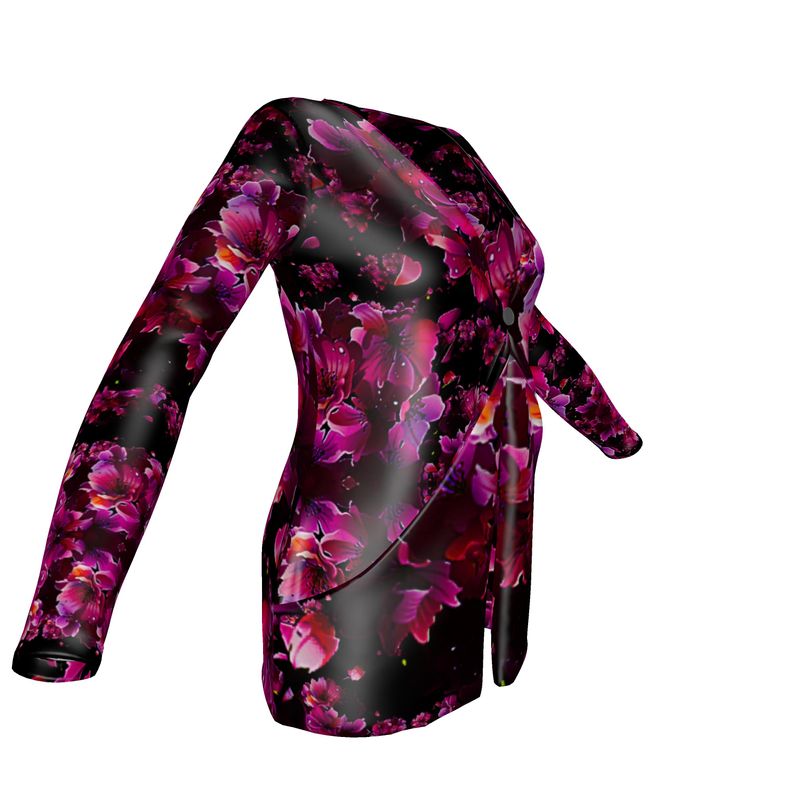 TRP Floral Print 02 Ladies Designer Drop Pocket Cardigan