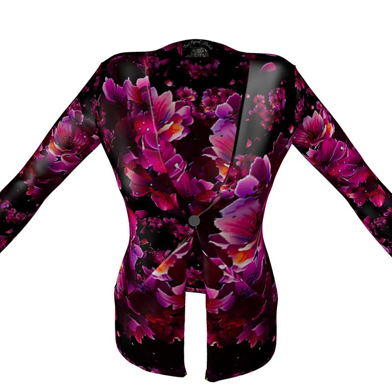 TRP Floral Print 02 Ladies Designer Drop Pocket Cardigan