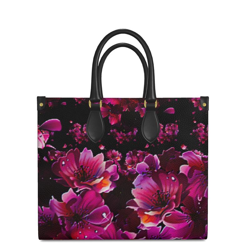 TRP Floral Print 02 Designer Bonchurch Leather Shopper Bag (small/large)