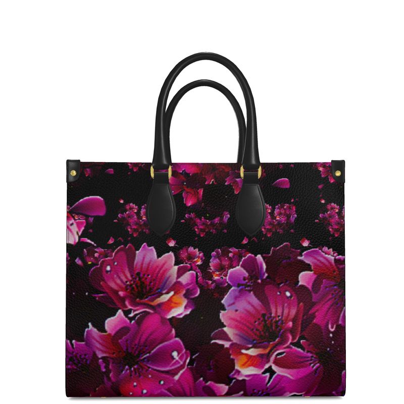 TRP Floral Print 02 Designer Bonchurch Leather Shopper Bag (small/large)