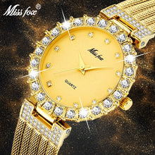 Load image into Gallery viewer, MISSFOX Ladies Quartz Waterproof Stainless Steel 18k Gold Plated Wristwatch (4 styles)
