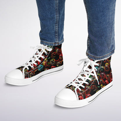 "Lighten Up" (01) | Unisex High Top Canvas Sneakers