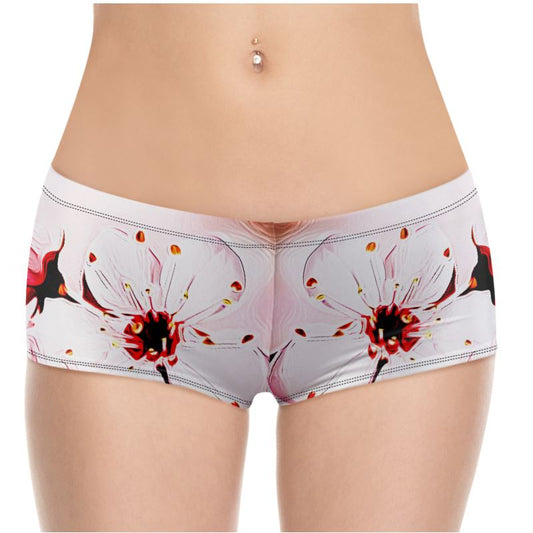 Floral Embosses: Pictorial Cherry Blossoms 01-02 Designer Hot Pants