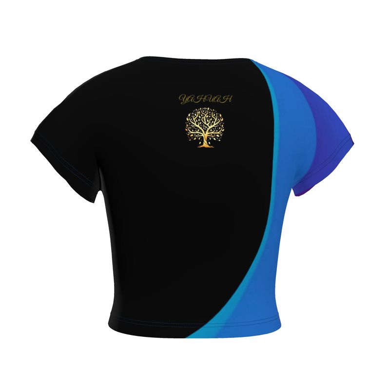 Yahuah-Tree of Life 01 Royal Designer Cropped T-shirt