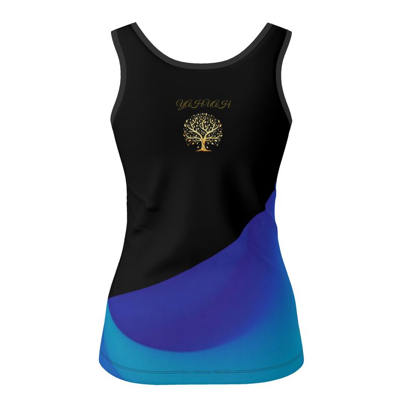 Yahuah-Tree of Life 01 Royal Ladies Designer Scoop Neck Tank Top