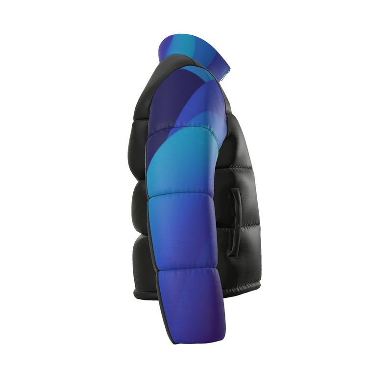 Yahuah-Tree of Life 01 Royal Men's Designer Stand Collar Puffer Jacket