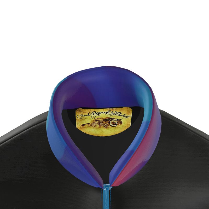 Yahuah-Tree of Life 01 Royal Men's Designer Stand Collar Puffer Jacket