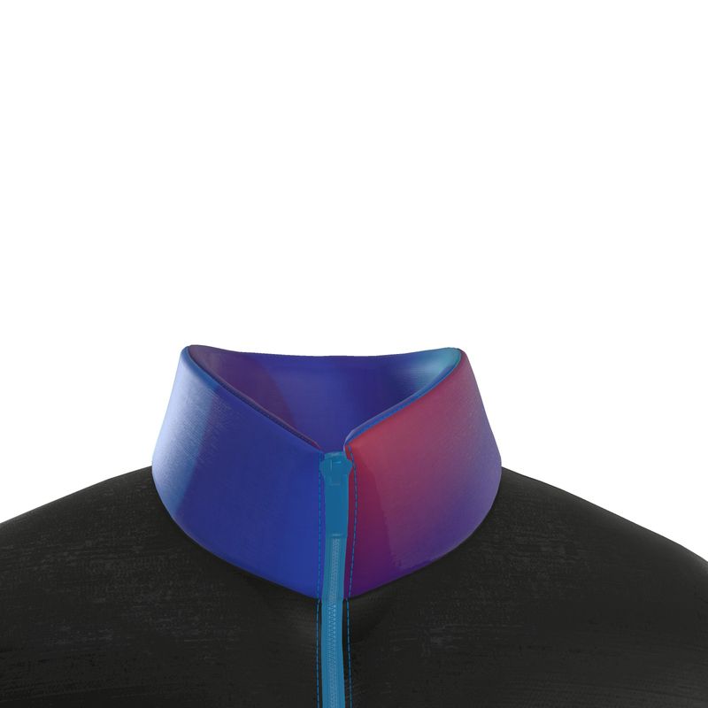 Yahuah-Tree of Life 01 Royal Men's Designer Stand Collar Puffer Jacket