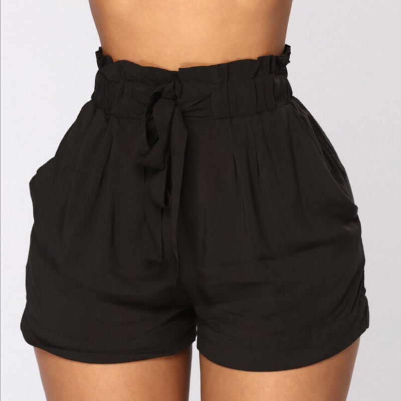 Belted Elastic High Waist Pleated Shorts (3 colors)