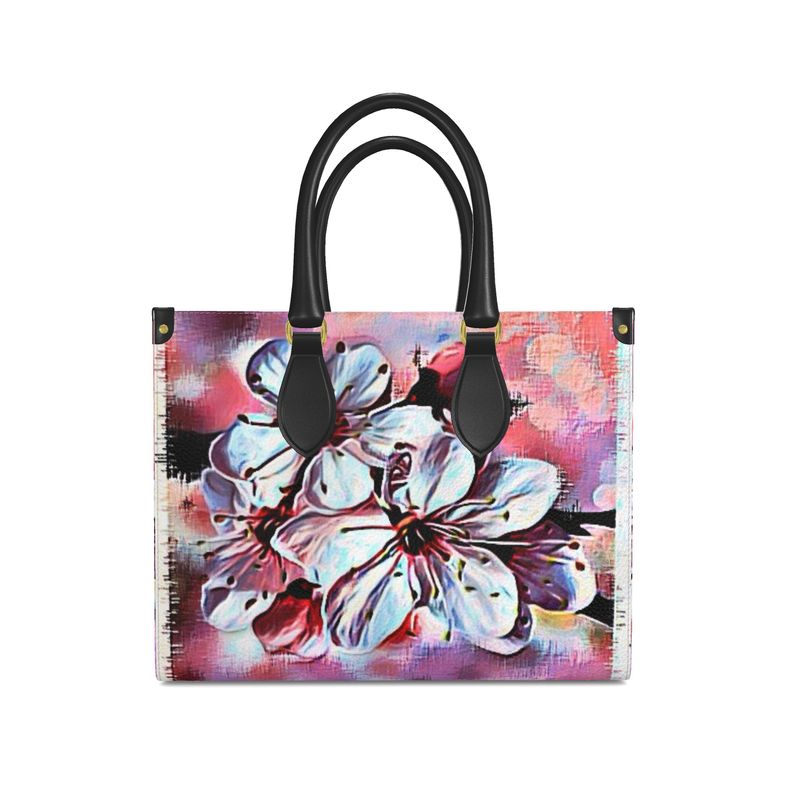 Floral Embosses: Pictorial Cherry Blossoms 01-01 Designer Bonchurch Leather Shopper Bag