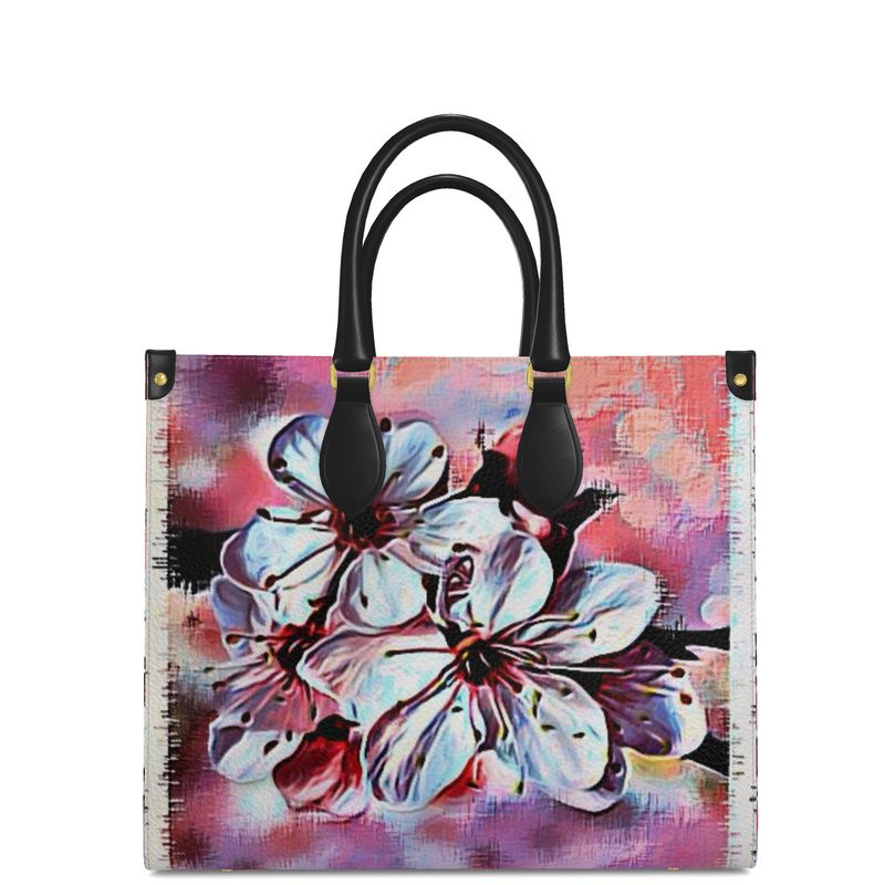 Floral Embosses: Pictorial Cherry Blossoms 01-01 Designer Bonchurch Leather Shopper Bag