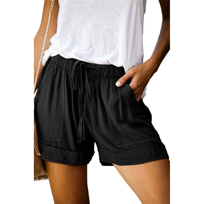 Elastic High Waist Drawstring Casual Shorts (12 colors)