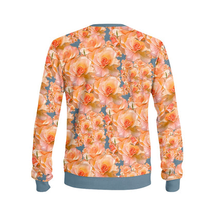 Floral Embosses: Roses 03-01 "Apricot Bloom Essential" Sweater