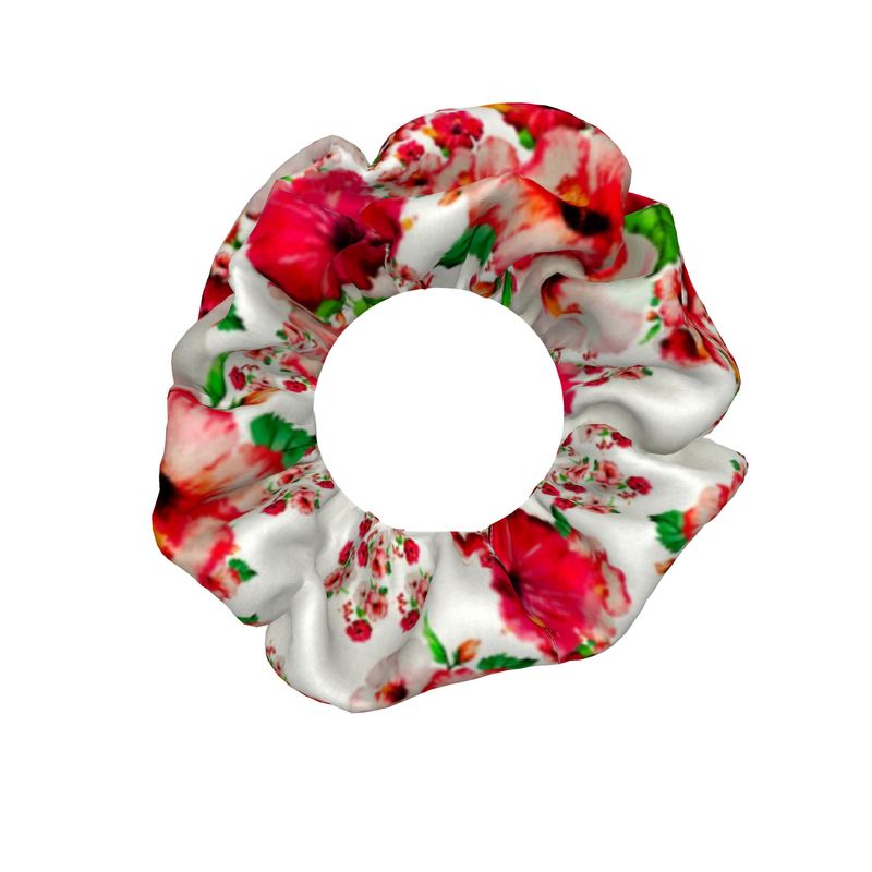 TRP Floral Print 03: Hibiscus Flowers Designer Scrunchie (3 pack)