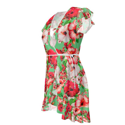 TRP Floral Print 03: Hibiscus Flowers 01-02 Tropical Bloom Tea Dress