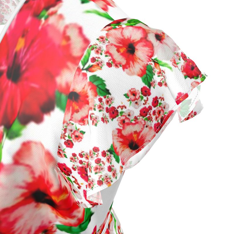 TRP Floral Print 03: Hibiscus Flowers Designer Tea Dress
