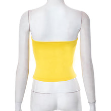 Load image into Gallery viewer, Yellow Slim Fit Lace Up Strapless Top