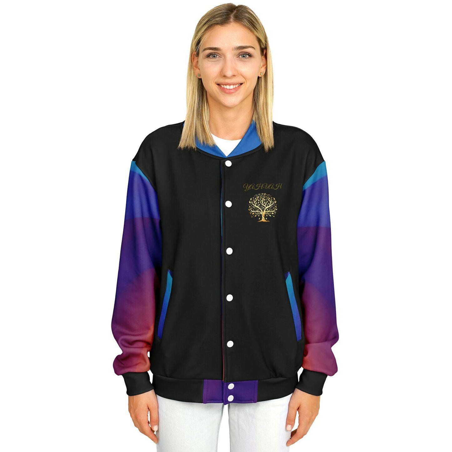 Yahuah-Tree of Life 01 Royal Designer Varsity Jacket