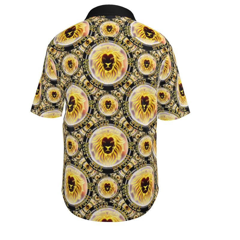 Yahusha-The Lion of Judah 03-01 Men's Designer Spread Collar Shirt