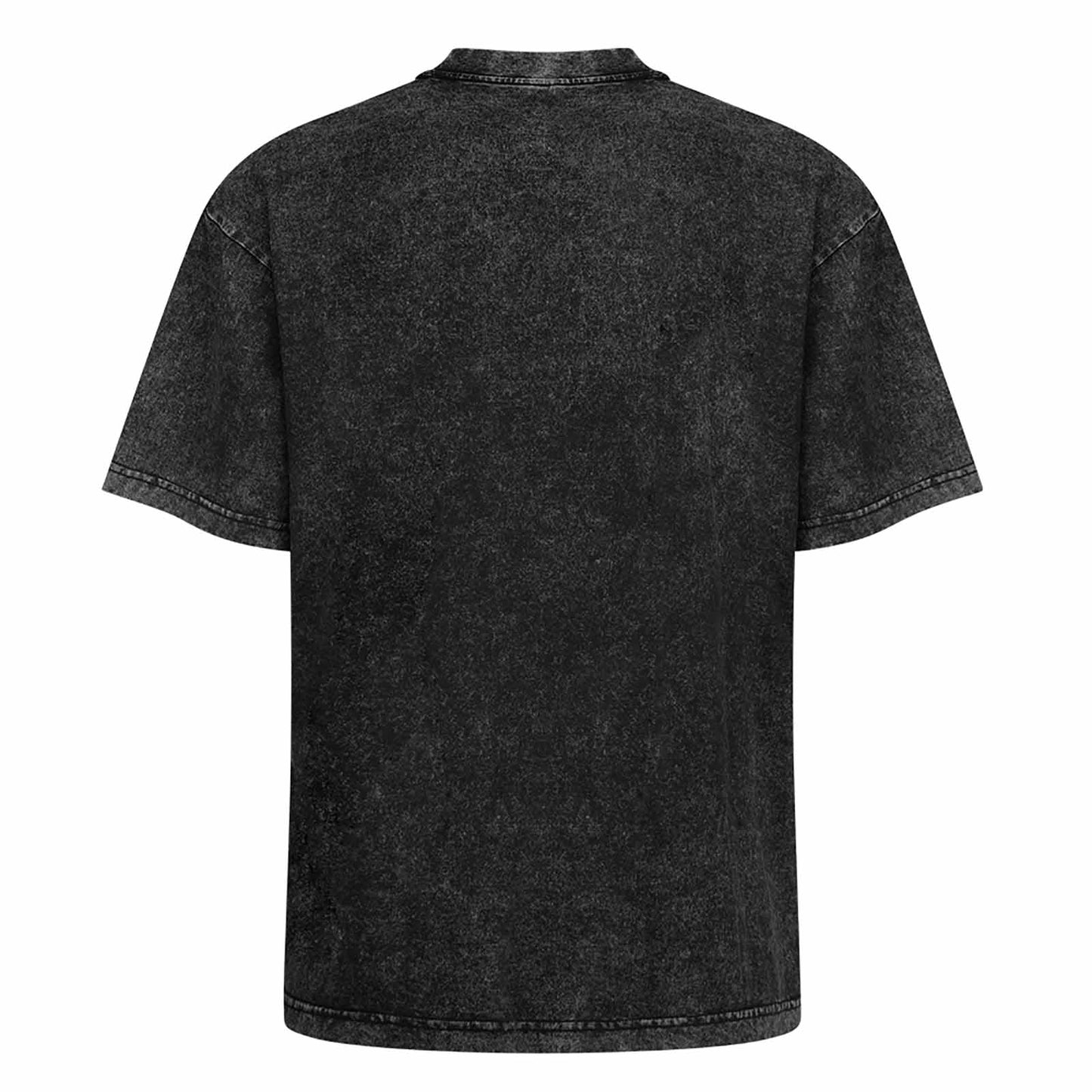 KING 02-01 Black Men's Designer Vintage Washed T-shirt