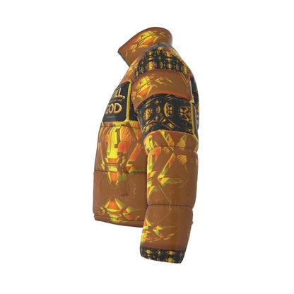 Hebrew World 01-03 Sacred Stillness Psalm 46:10 Men's Stand Collar Puffer Jacket