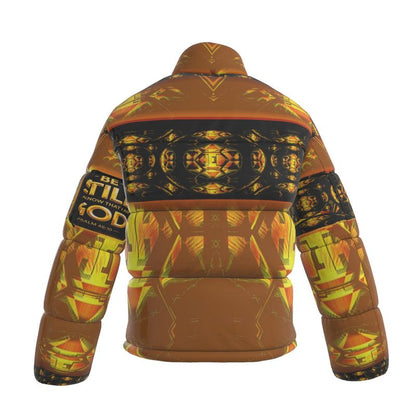 Hebrew World 01-03 Sacred Stillness Psalm 46:10 Men's Stand Collar Puffer Jacket