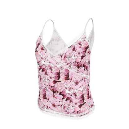 TRP Floral Print 01: Whimsical Sakura Symphony 01-01 Lace Trim Cami