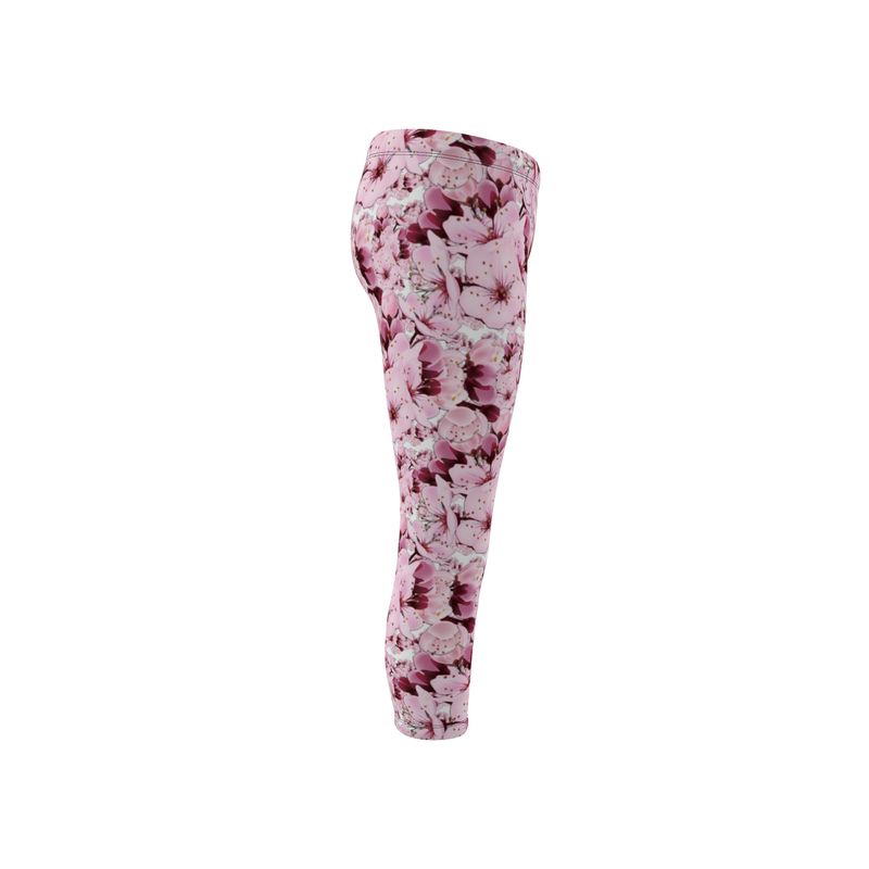 TRP Floral Print 01: Cherry Blossoms 01 Designer Capri Leggings