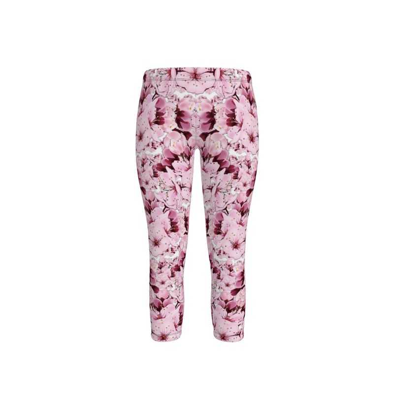 TRP Floral Print 01: Cherry Blossoms 01 Designer Capri Leggings