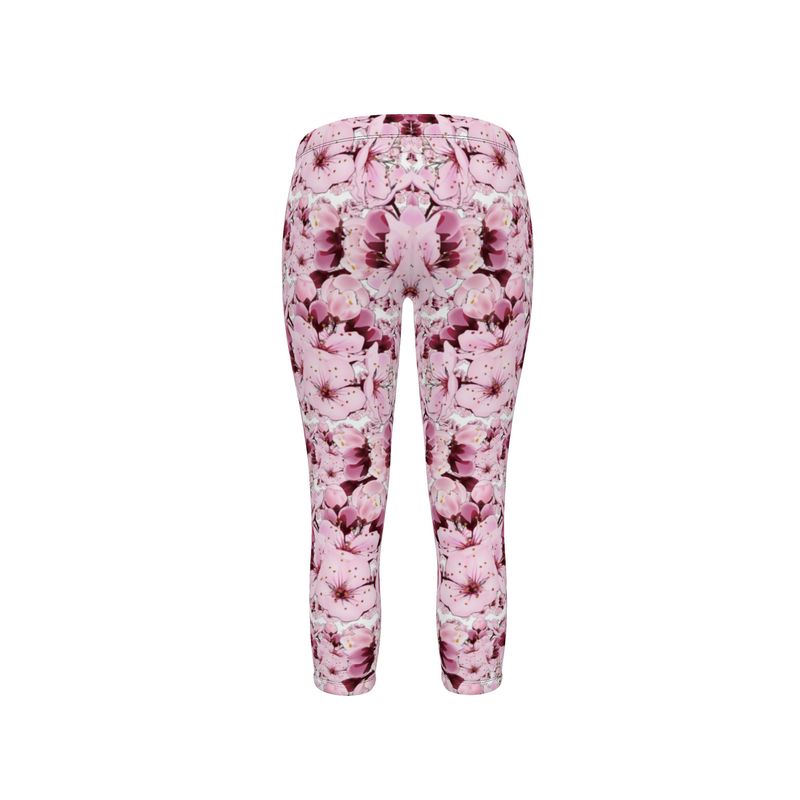 TRP Floral Print 01: Cherry Blossoms 01 Designer Capri Leggings