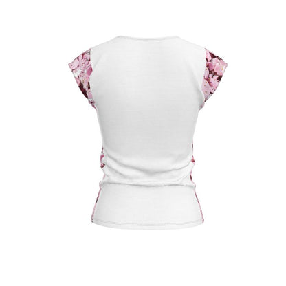 TRP Floral Print 01: Whimsical Sakura Symphony 01-01 Cap Sleeve Tee