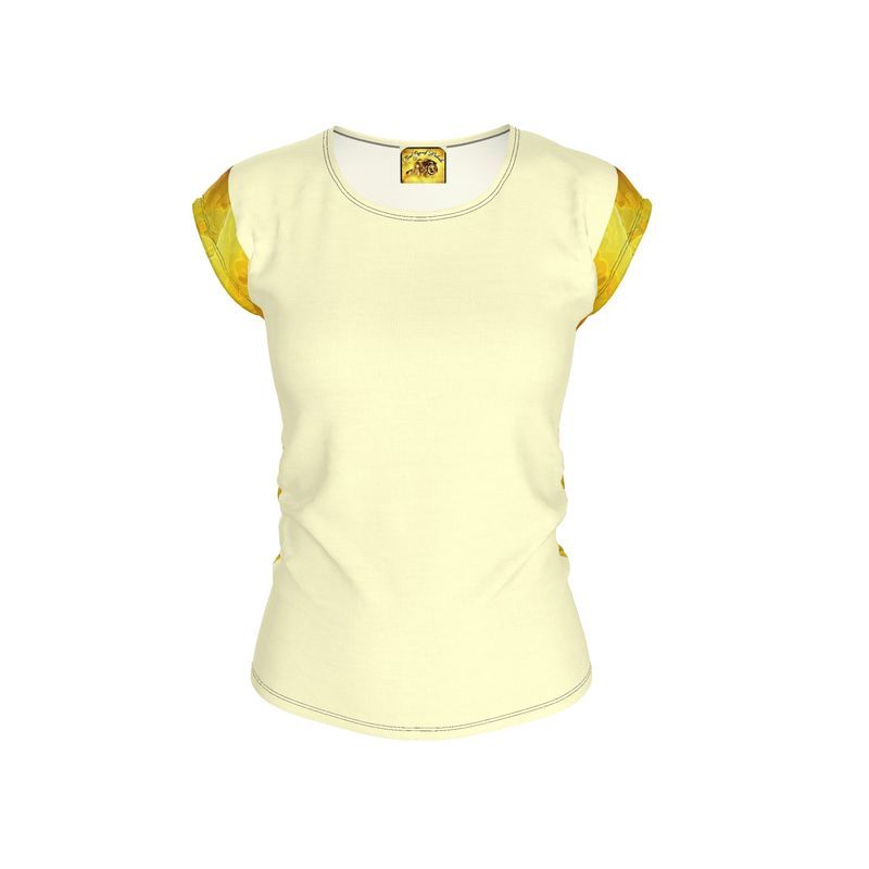 TRP Floral Print 09: Tulips 01 Designer Loose Fit Cap Sleeve T-shirt