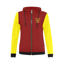 Load image into Gallery viewer, Yahuah-Tree of Life 02-01 Red Ladies Designer Full Zip Hoodie