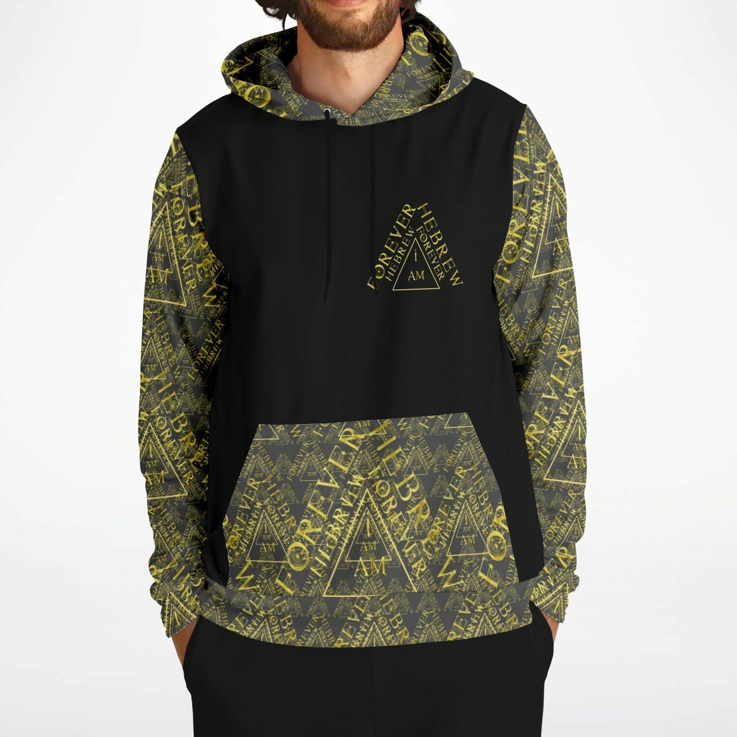 I AM HEBREW 03-01 Designer Triblend Fleece Lined Unisex Hoodie