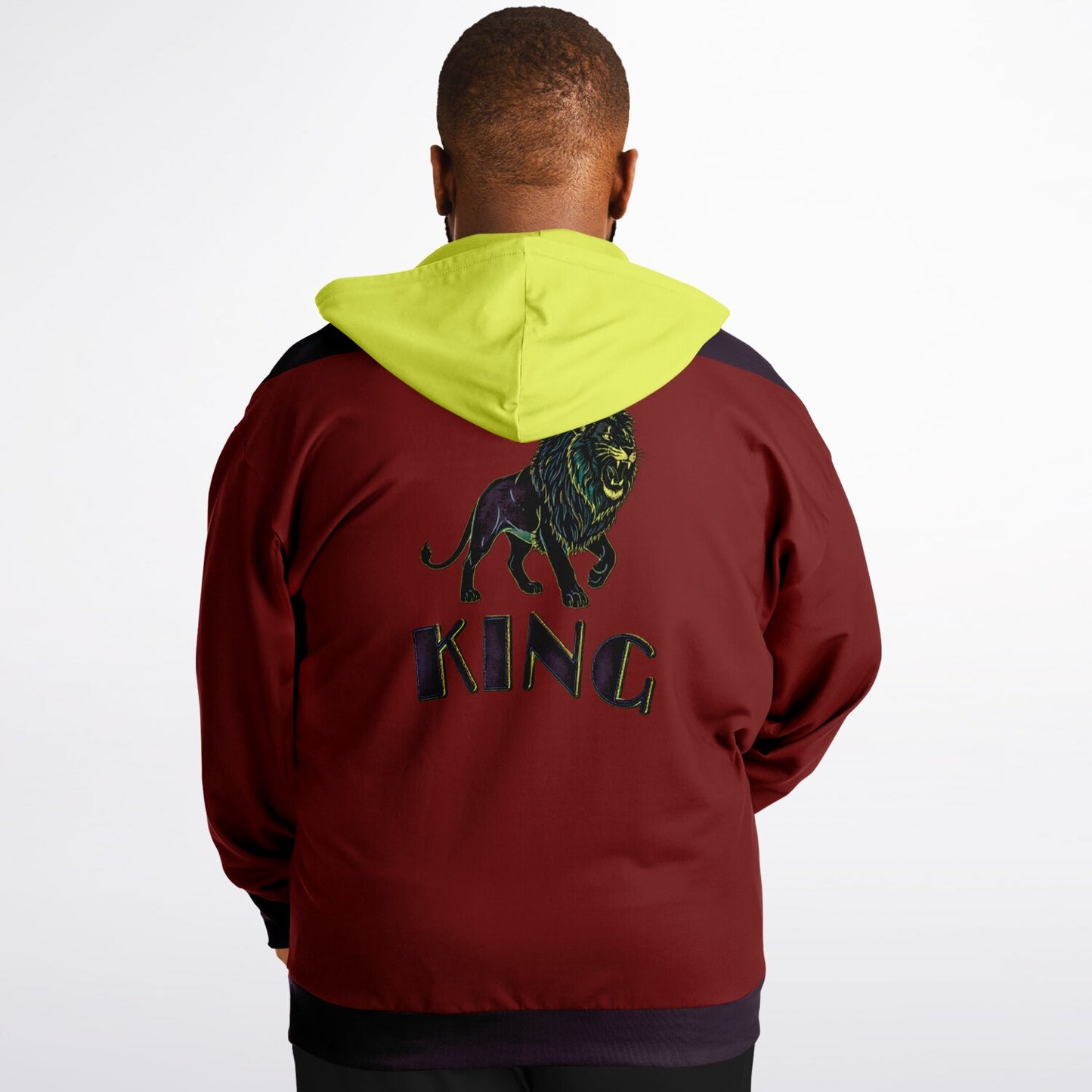 KING 01-02 Men's Designer Triblend Fleece Lined Plus Size Zip Hoodie