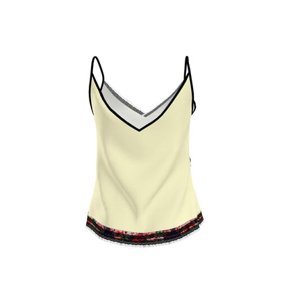 TRP Floral Print 03: Hibiscus Flowers 01-01 Tropical Bloom Lace Trim Cami