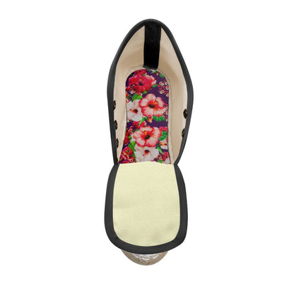 TRP Floral Print 03: Hibiscus Flowers 01-01 Tropical Bloom Espadrille Wedge Sneakers