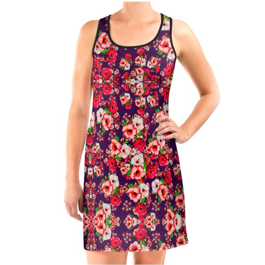 TRP Floral Print 03: Hibiscus Flowers 01-01 Tropical Bloom Scuba Dress