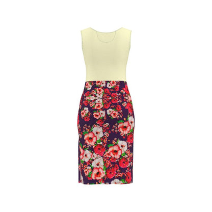TRP Floral Prints (03): Hibiscus Flowers (01-01) "Argaman Vines" | Sheath Dress