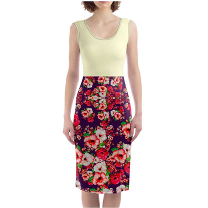 TRP Floral Print 03: Hibiscus Flowers 01-01 Tropical Bloom Sheath Dress