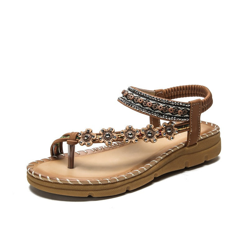 Round Toe Bohemian Flat Sandals (3 colors)