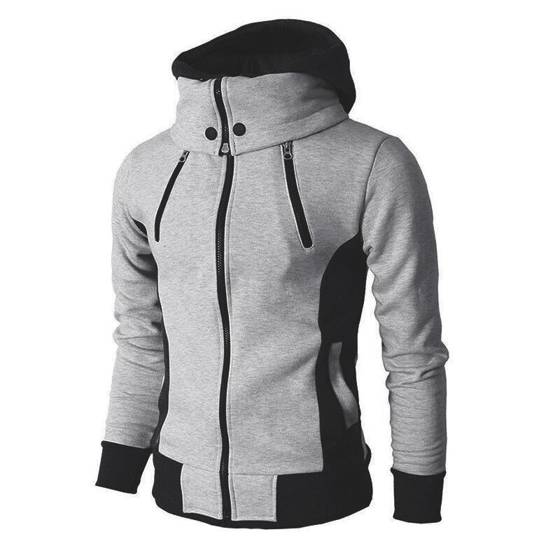 Thickened Full Zip High Neck Male Hoodie (3 colors)