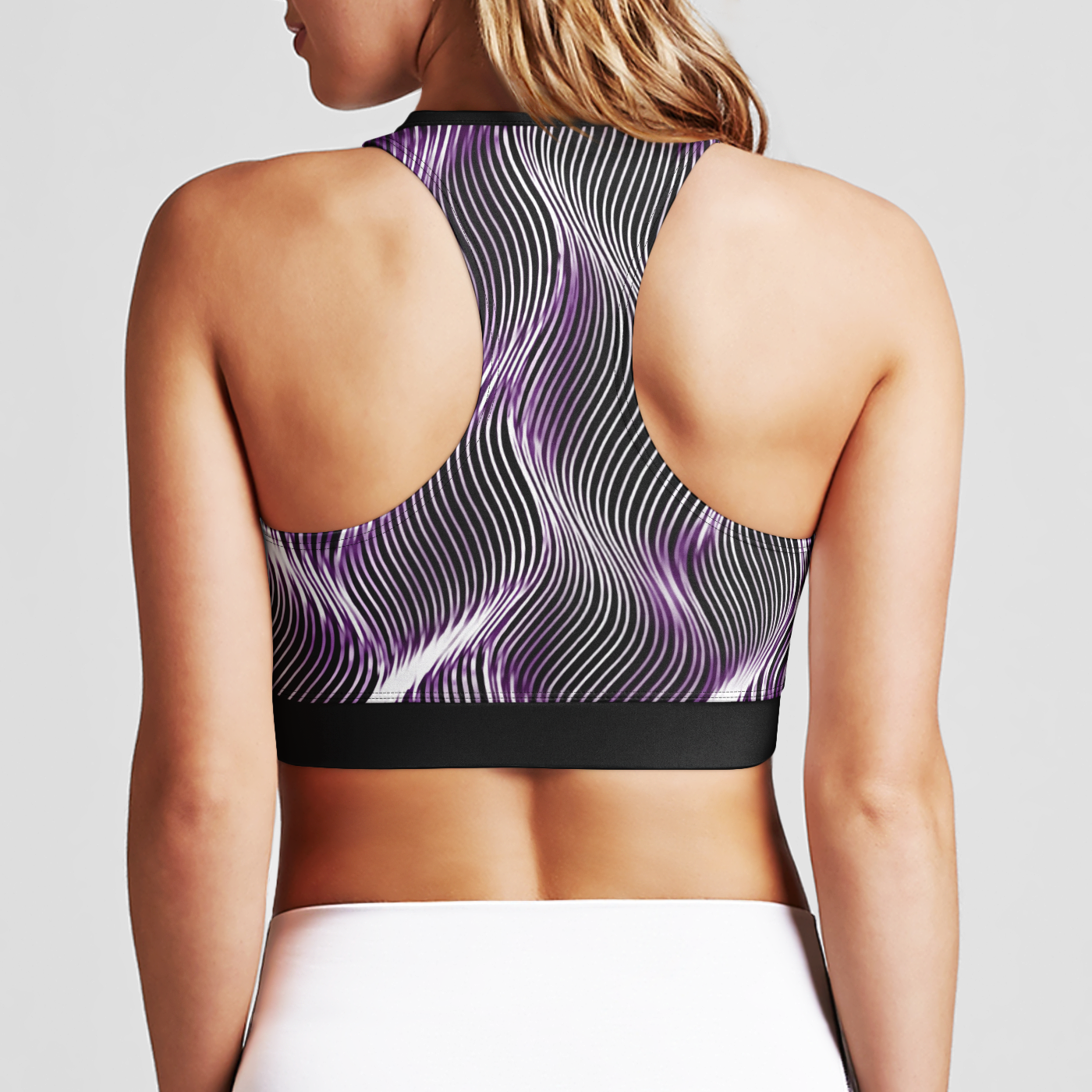 TRP Twisted Patterns 04: Weaved Metal Waves 01-01 Designer Zip Front Sports Bra