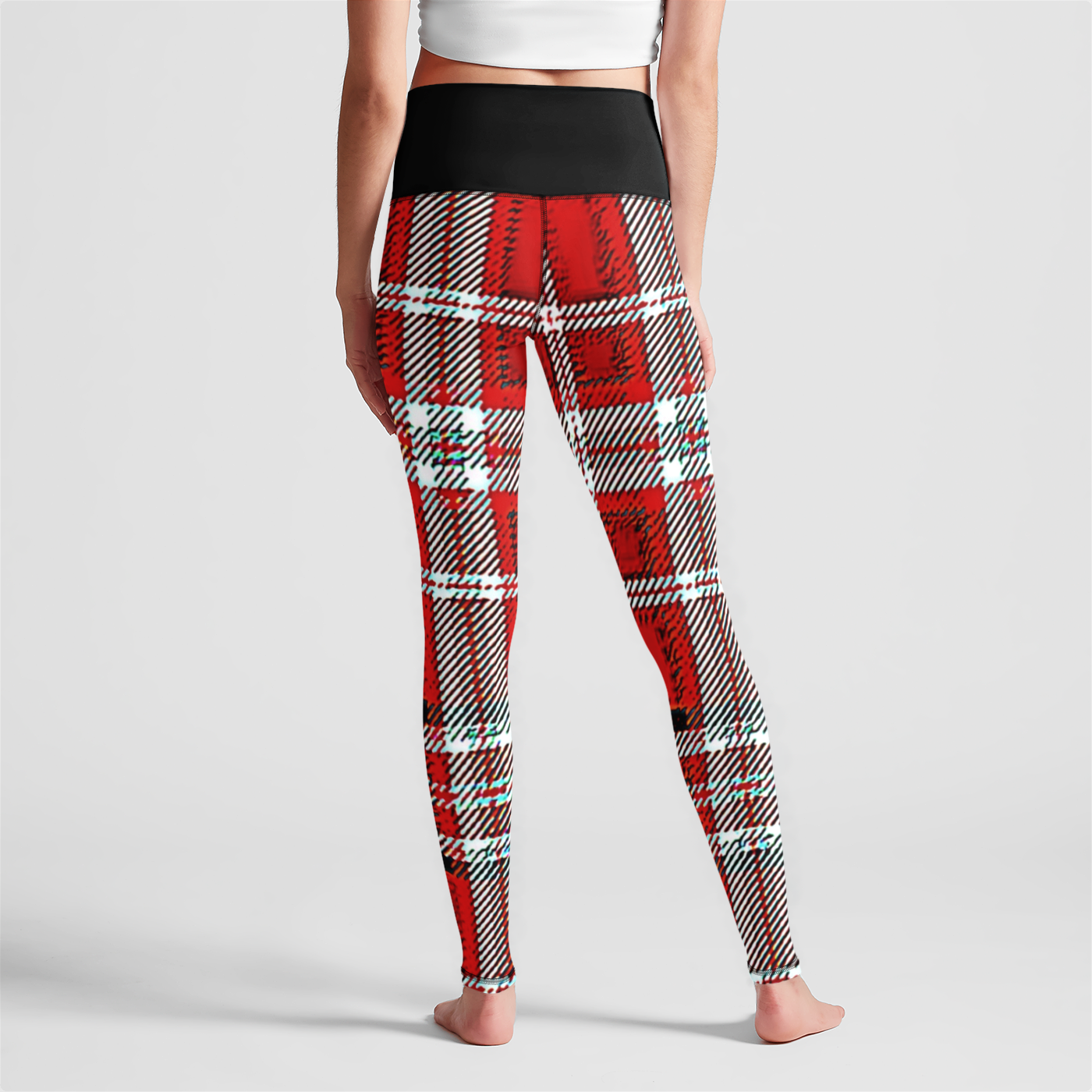 TRP Twisted Patterns 06: Digital Plaid 01-03A Designer High Waist Leggings