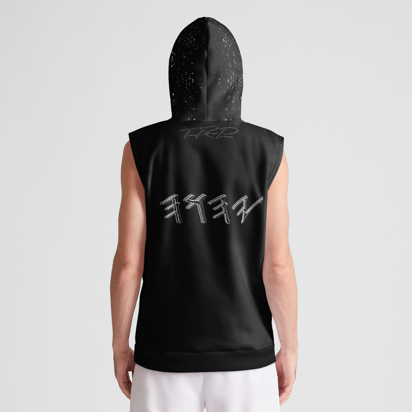 Yahuah Logo 01-01 Men's Designer Poly Tech Fleece Sleeveless Pullover Hoodie