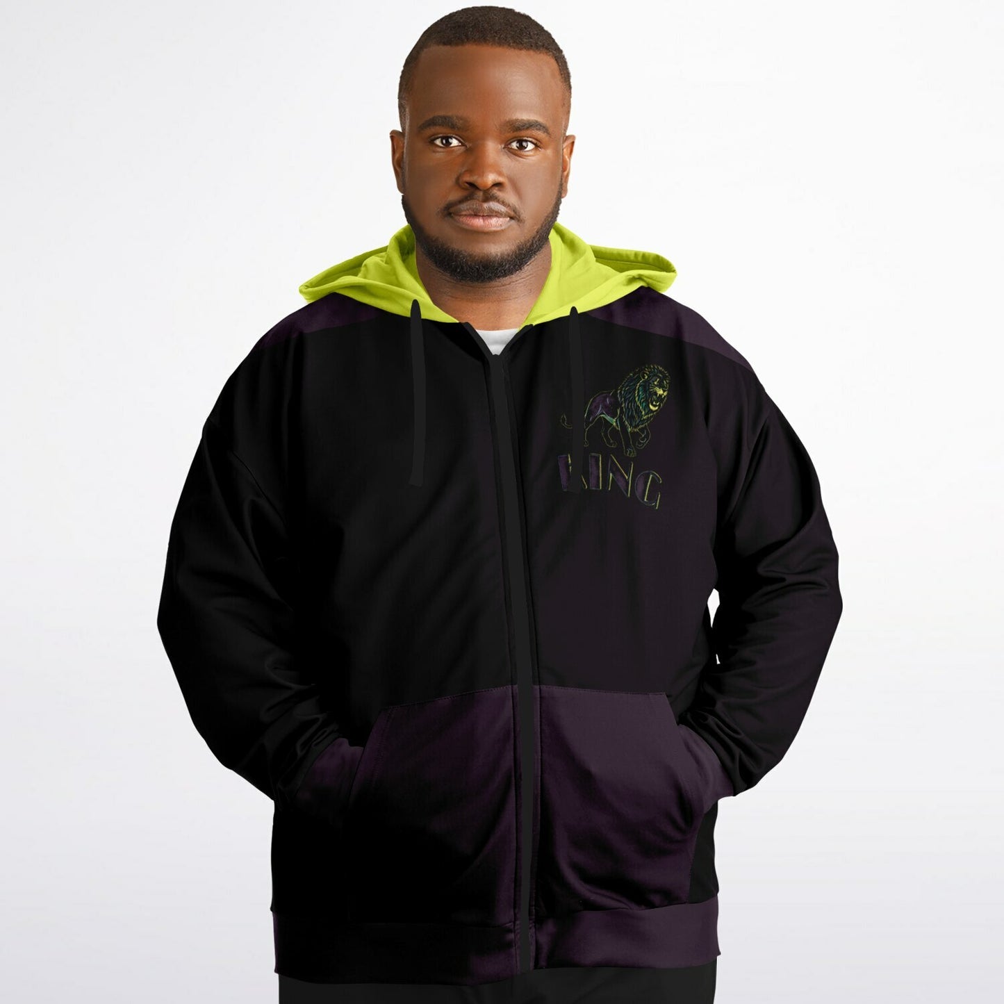 KING 01-01 Men's Designer Athletic Plus Size Zip Hoodie