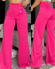 Load image into Gallery viewer, Rose Red Breasted Decorative Wide Leg Pants