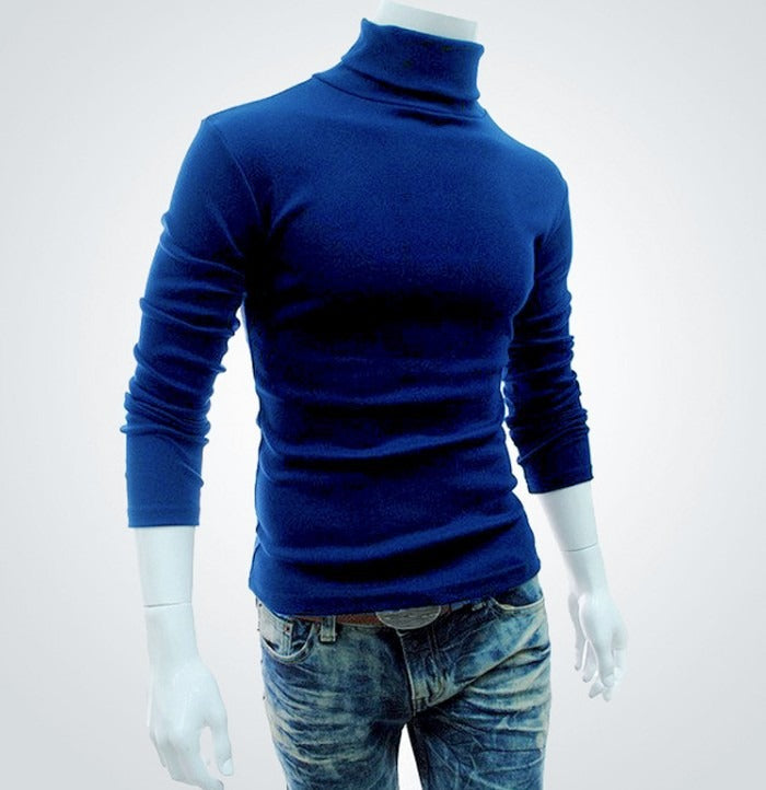 Men's Solid Color Slim Fit Cotton Turtleneck Sweatshirt (11 colors)